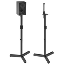 Universal Speaker Stands - Height Adjustable Extend 34&quot; To 46&quot; For Satel... - £58.96 GBP