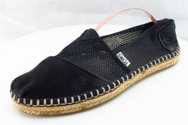 Toms Women Sz 6.5 M Black Espadrilles Suede Shoes - £15.82 GBP