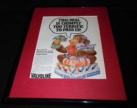 1984 Valvoline Oil Val Chimp Framed 11x14 ORIGINAL Vintage Advertisement - $34.64