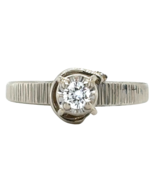 1/5ct Diamond Solitaire 14k White Gold Size 5.5 Engagement Ring 3.4g - $710.50