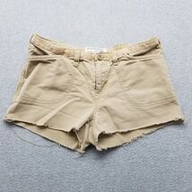 Abercrombie &amp; Fitch Shorts Womens 0 Tan Khaki Pockets Cotton Zip Cut Off - $360.99 MXN