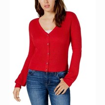 NWT Womens Size Medium GUESS Red Sharon Cropped Button-Down Cardigan Sweater - £20.91 GBP