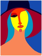 2087.Colorful woman profile psychedelic Poster.Home Interior design art - £12.70 GBP+