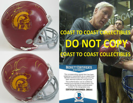 Pete Carroll autographed USC Trojans football mini helmet COA proof Beck... - £142.43 GBP