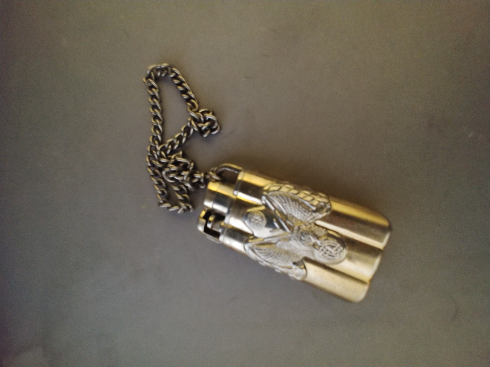 Gold Tone Lighter Eagle and Chain - $10.00