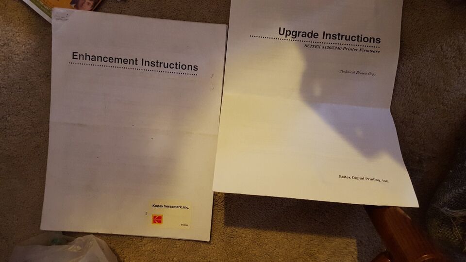 SCITEX Kodak Versamark 5120 5240 Printer Enhancement Upgrade Instruction... - $75.99