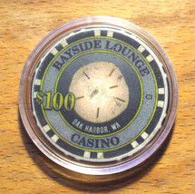 (1) $100. Bayside CASINO CHIP - Oak Harbor, Washington - Hard To Find Chip - £23.86 GBP
