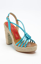 Paloma Barcelo Blue Espadrille Sandals Metallic  size 36  $239 - $129.97
