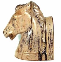 Ceramic Horse Head Bookend Farmhouse Decor Brown/Beige 1 Pound 13oz Figurine - £9.33 GBP