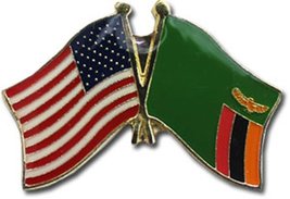AES Wholesale Pack of 6 USA American &amp; Zambia Country Flag Bike Hat Cap lapel Pi - £9.28 GBP