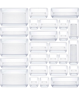 25 PCS Clear Plastic Drawer Organizers Set, 4-Size Versatile Bathroom an... - £21.82 GBP