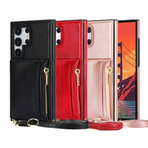 For Samsung Galaxy S24 S23 Ultra Flip Leather Wallet  back hard Silicon case - £41.25 GBP