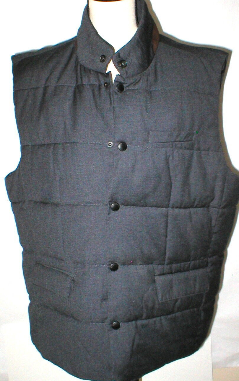Primary image for New  XXL Mens Very Nice Vest Michael Kors Dark Gray Jacket Warm Faux Suede Trim 