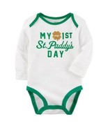 Toddler Girls My First St Patricks Day White Green Long Sleeve Bodysuit-... - £7.09 GBP