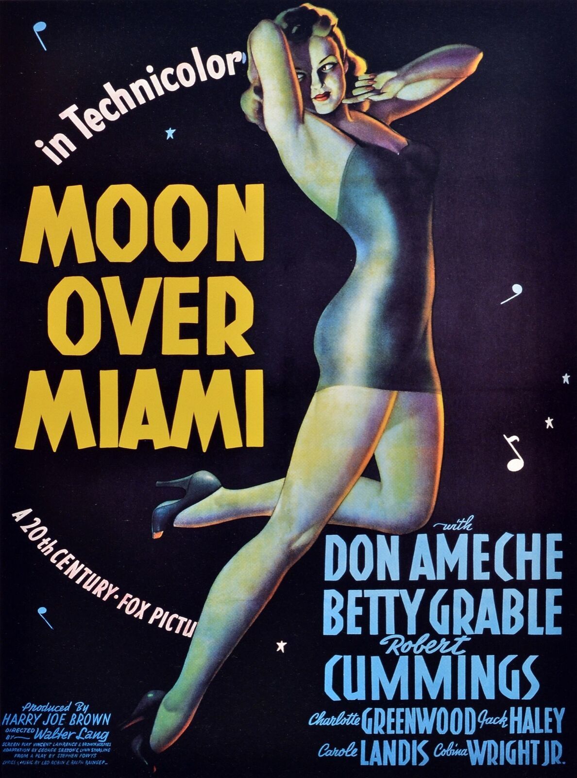 Decoration movie Poster.Home Room Interior design.Moon over Miami.6665
