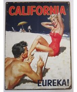 California Beach Babe Summer Swimsuit Pin Up Retro Classic Metal Sign - £15.77 GBP