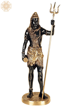 26&quot; Standing Shiva, Wielding His Trident | Brass Statue | Handmade | Lord Shiva - £672.36 GBP