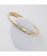 Designer JCM Jacmel Mauritius 14k Yellow &amp; White Gold Two Tone Bangle Br... - $464.99