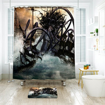 Octopus n Medusa Shower Curtain Bath Mat Bathroom Waterproof Decorative - £18.49 GBP+