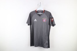 Adidas Mens Small Spell Out FC Bayern Munchen Bayern Munich Soccer Jersey Gray - $39.55