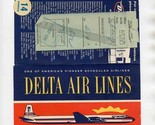 Delta Airlines Ticket Jacket Ticket Boarding Pass 1960  - $23.76