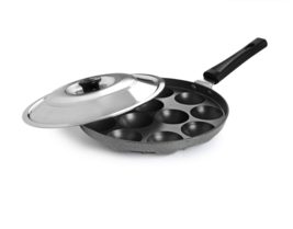 Appam maker Patra Single Handle with Stainless Steel Lid Non-Stick 12 Ca... - £49.55 GBP