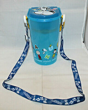 Universal Studio Japan Peanuts Snoopy Popcorn Bucket Blue Lid Strap 21cm 8.25&quot; - £54.63 GBP