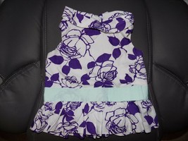Janie & Jack Purple Flower Print Shirt Size 2T Girl's Euc - $18.25