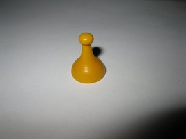 1963 Clue Board Game Piece: Yellow Wooden Player Pawn - $3.00