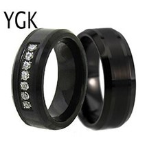 8MM Black Tungsten Ring For Men Women Wedding Bands Engagement Rings Trendy Coup - £21.27 GBP