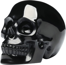 Bmuafry 5&#39;&#39;Natural Black Obsidian Crystal Skull Hand Carved Reiki Healin... - £105.73 GBP