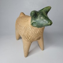 Vtg 1980s Mexican Art Chia Pet Decorative Planter Terra Cotta Sculpture Horns - £36.45 GBP