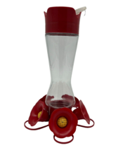 Hummingbird Feeder 16 oz Glass Pinch Waist With Ant Moat Five Bee-Proof ... - £14.84 GBP