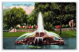 Cigno Stilo Swan Lake Tulsa Oklahoma Ok Unp Lino Cartolina N21 - £3.19 GBP