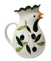 Pizzato Italy Vintage Rooster Chicken Ceramic Pitcher Hand Painted Marked - £12.66 GBP