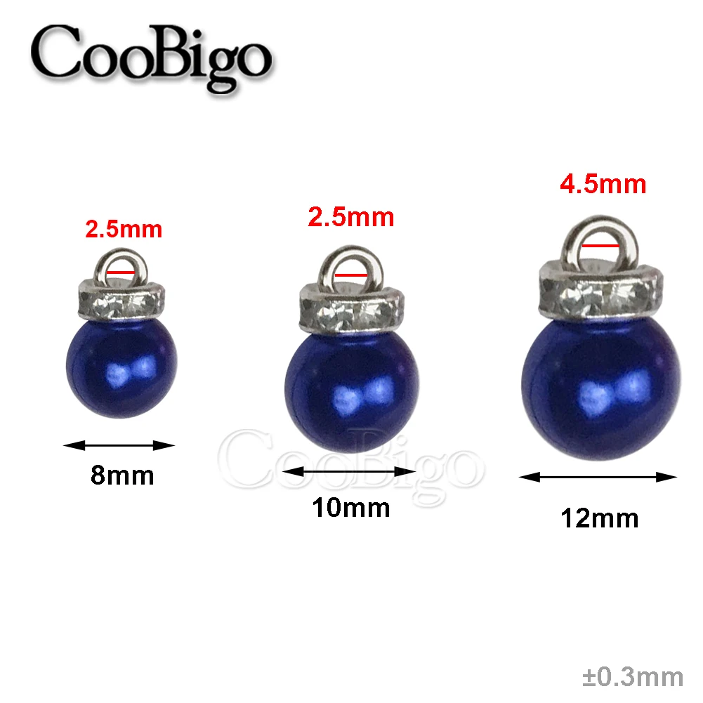 50pcs Imitated Pearl Bead Pendant Charm for Jewelry Making Necklace -8mm... - $4.89 CAD