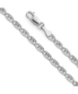 14k White Gold 2.6mm Diamond-cut Star Rail Valentino Chain 7&quot; Bracelet - $304.92 CAD