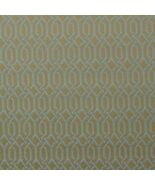 P KAUFMANN INTERLACE HAZE LIGHT BLUE GOLD GEOMETRIC TRELLIS FABRIC BY YA... - $12.86