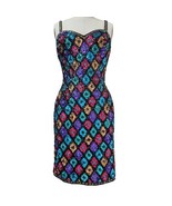 Vtg 80s Alyce Designs All Sequin Geometric Pattern Cocktail Dress Black/... - €84,43 EUR