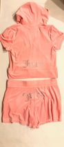 Juicy Couture Bling Velour Tracksuit Hoodie &amp; Shorts Set Flamingo Pink L... - €60,26 EUR