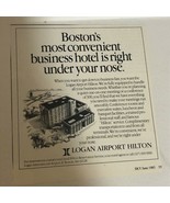 1985 Logan Airport Hilton Vintage Print Ad Boston Massachusetts  pa27 - $7.91