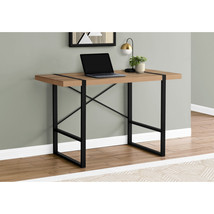 Monarch Specialties 48 in. Metal Computer Desk Light Reclaimed Wood - Black - $214.98