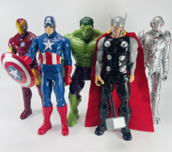 Marvel Titan Hero Lot 5 Action Figures 12 Inch Hasbro Hulk Thor Ultron I... - £35.21 GBP