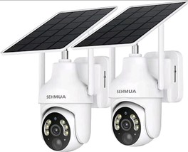 SEHMUA 2K Solar Security Cameras Wireless 2 Pack 360° View Pan RBX-S73 -... - €64,18 EUR