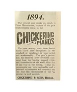 Chickering Pianos 1894 Advertisement Victorian Musical Instrument 3 ADBN1ss - $28.04 CAD