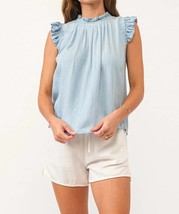 Dear John Denim clarin back placket top in Perfect Blue - £38.32 GBP