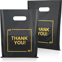 50 Pack Die Cut Plastic Shopping Bags with Thank You Logo 9X12 Merchandi... - £8.72 GBP