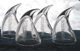 4 New Hornitos Tequila Etched Horn Shaped Shot Glasses - £22.44 GBP