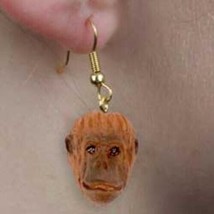 Animal Wildlife ORANGUTAN Head Resin Dangle Earrings...Reduced Price - £4.71 GBP