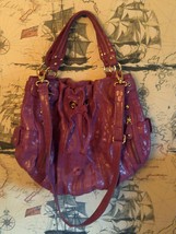 HYPE Fuchsia Croc Embossed Leather Hobo Shoulder Bag - £46.40 GBP